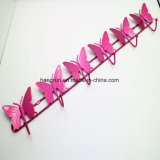 Wall-Mounted 6 Butterfly-Hook Organizer Clothese Hat Hanger