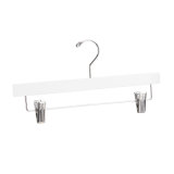 High Quality White Wooden Pants Hanger with Adjustable Clips (WH003-W2)