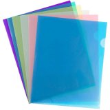 Assorted Color PP Material A4 Size L Shaped Clear Folders