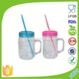 Cheap Price Plastic Mason Jar Smoothie Cup Juice Jar with Straw