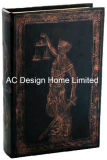 Bronze/Black Antique Vintage Emboss PU Leather/MDF Wooden Storage Book Box