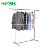 Clothing Store Decoration Chrome Finish Style Rack Single Rail Garment Rack