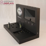 Custom LCD Buttons Showing E-Cigarette Wood Display Rack