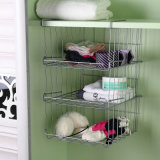 Wire Under Cabinet Shelf Wire Hanging Basket Shelves Lightweight Metal Organizer Rack Silver Color