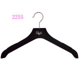 Fashion Shop Display Luxury Plastic Black Velvet Hanger