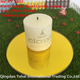 4mm Round Yellow Bevel Glass Mirror Candle Holder