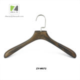 Zhuoyu Custom Made Velvet Wooden Coat Hanger with Anti-Slip Groove