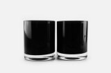 Black Glass Candle Holders