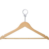 Roud Head Detachable Security Ring Anti-Theft Wooden Hanger