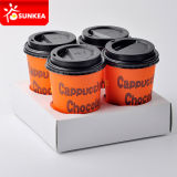 Custom Printed Cardboard 4 Pieces Coffee Cup Drink Carriers