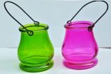 Portable Oil Lamp Glass Candle Holders with Handle