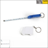 Multifunctional Cheap Printed Your Logo Custom Keychain with Steel Measuring Tape