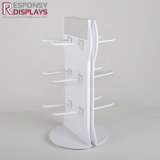 Acrylic Counter Rotating Mobile Accessories Display Rack with Hooks