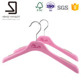 Very Cheap Plastic Hanger for Lady Clothes, Rose Red Kids Clothes Hanger