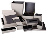 Elegant Top Quality Customized Cream Leather Square Tissue Box