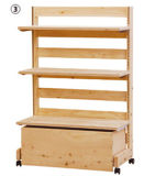 Wooden Rack with Wheels for Display