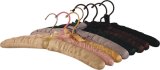 Wood Core Padded with Sponge Luandry Hanger with Satin Fabric