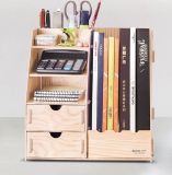 Wooden DIY Magazine Holder with Drawers and Pen Holder D9116