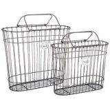 Rustic Black Numbered Wire Basket Set with Handles