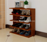 Wooden Furniture 4 Shelves Wood Storage Shoe Rack for Living Room