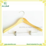 Wooden Female Hanger with Two Clips for Hotel Guest Room