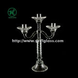 Glass Candle Holder with Three Posts by SGS (9.5*24.5*32)