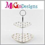 Wholesale Double Cake Stand Wedding Printing Ceramic Plate