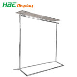 Stainless Steel Collapsible Garment Rail Rack with Tempering Glass Top