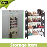 Plastic Stacking Shelf Cheap Shoe Rack with Black Color