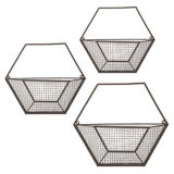Customized Wire Wall Basket Hexagon Wall Basket Set