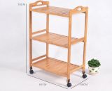 Handicraft Furniture Bamboo Shelves Rack with Wheel Wholesale