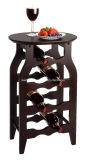 Wood Oval 8 with Tabletop Wine Bottle Holder Display Rack