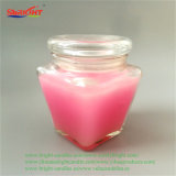 Pink Frosted Glass Holder Scented Candle with Crystal Lid