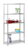 NSF Approval 5 Tiers Home Kitchen Pot Storage Steel Chrome Wire Rack