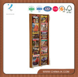6 Tiered 12-Pocket Wood Literature Holder for Wall Mount Use