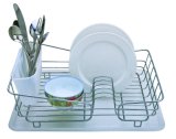 Hot Sale Chrome Plated Steel Kitchen Wire Dish Rack with Plastic Tray