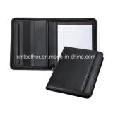 Leather Zip Planner Holder File Folder with Front Pocket