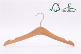 Wooden Clothing Hanger with Metal Hook for Garment Store Fixture (GLWH026)