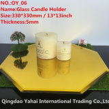 5mm Octagon Yellow Glass Candle Holder