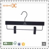 High Grade Black Plastic Hanger with Clip for Pants