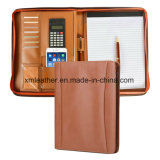Office Supplier PU Leather Document File Folder with Calculator
