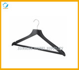 Black Wooden Hanger with Non-Slip Trousers Bar