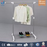 Extendable Stainless Steel Single Rod Clothes Hanger with Mesh Metal Clothes Rack