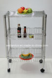 Home Kitchen Hand Push Basket Trolley Rack (BK603590B3C)