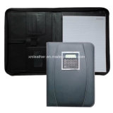 Business Leather Zippered Portfolios with Window Calculator