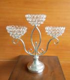 Metal Candle Holder with Crystal Beads (CA-238)