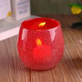 Red Color Glass Candle Holder