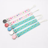 Eco-Friendly Polyester Sublimation Pacifier Clip Baby Strap with Plastic Clip