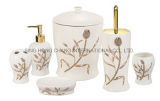 6PCS Tulip Design Ceramic Bathroom Set