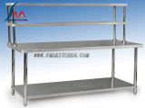 Stainless Steel Table with 2 up Shelves /Assembing Working Table with up Shelves/Kitchen Table/Workbench (Round tube)